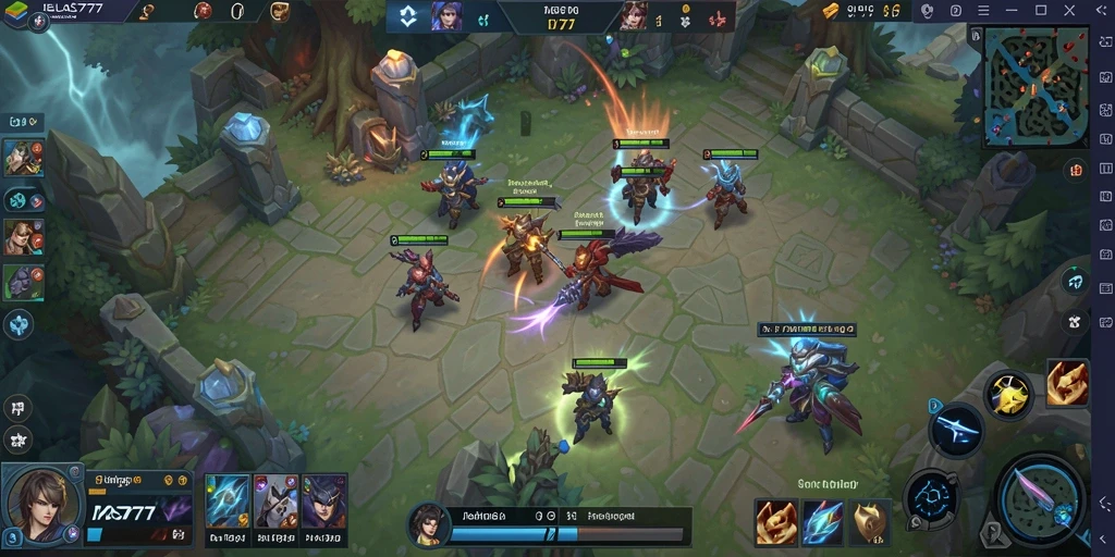 Screenshot gameplay JELAS777 dengan aksi seru di arena MOBA.