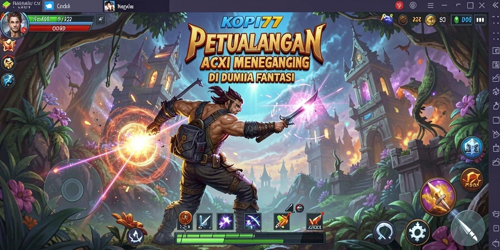 Tampilan gameplay KOPI77 yang seru dalam pertarungan melawan monster.