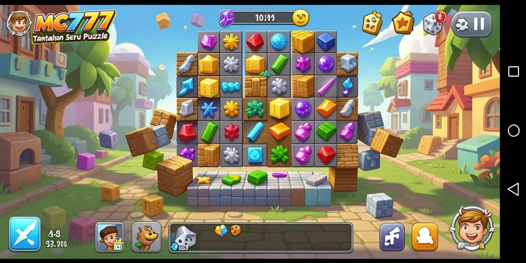 Screenshot utama menunjukkan gameplay seru dan menantang dalam permainan Puzzle.