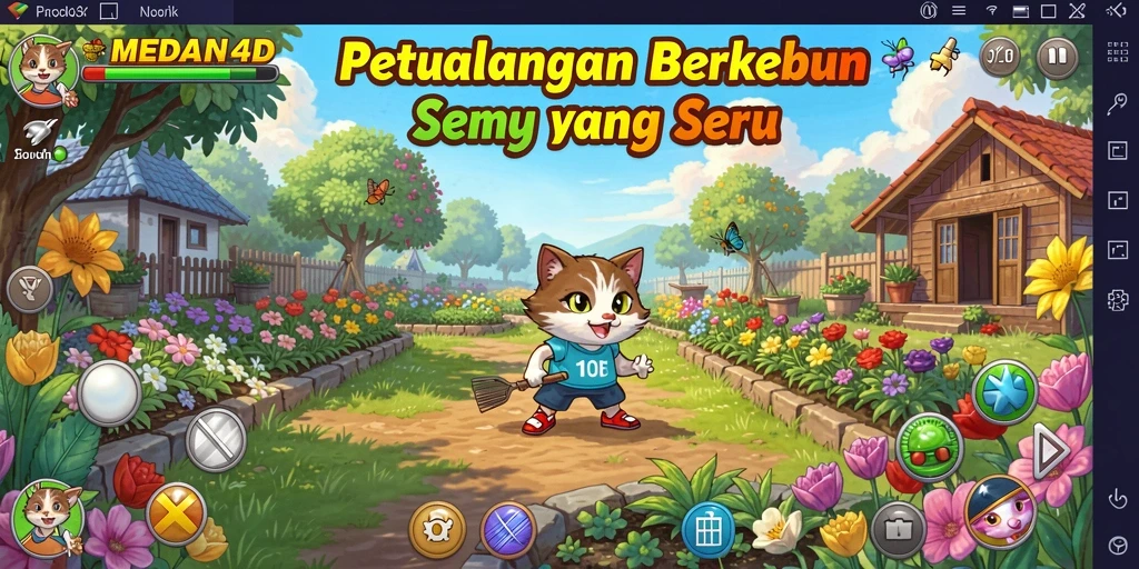Tampilan gameplay menarik di MEDAN4D dengan berbagai aktivitas berkebun.