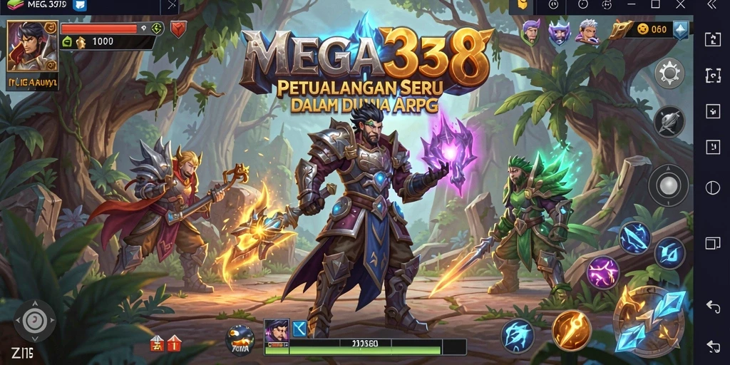 Screenshot gameplay MEGA338 menampilkan aksi seru dalam pertempuran ARPG.