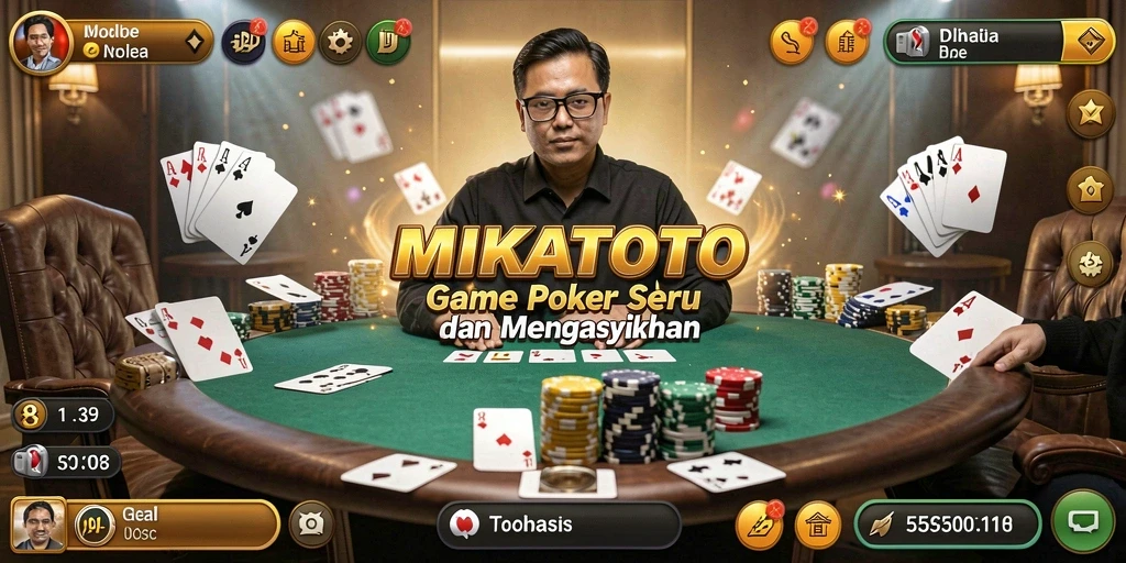 Tampilan gameplay seru MIKATOTO dalam pertandingan Poker.