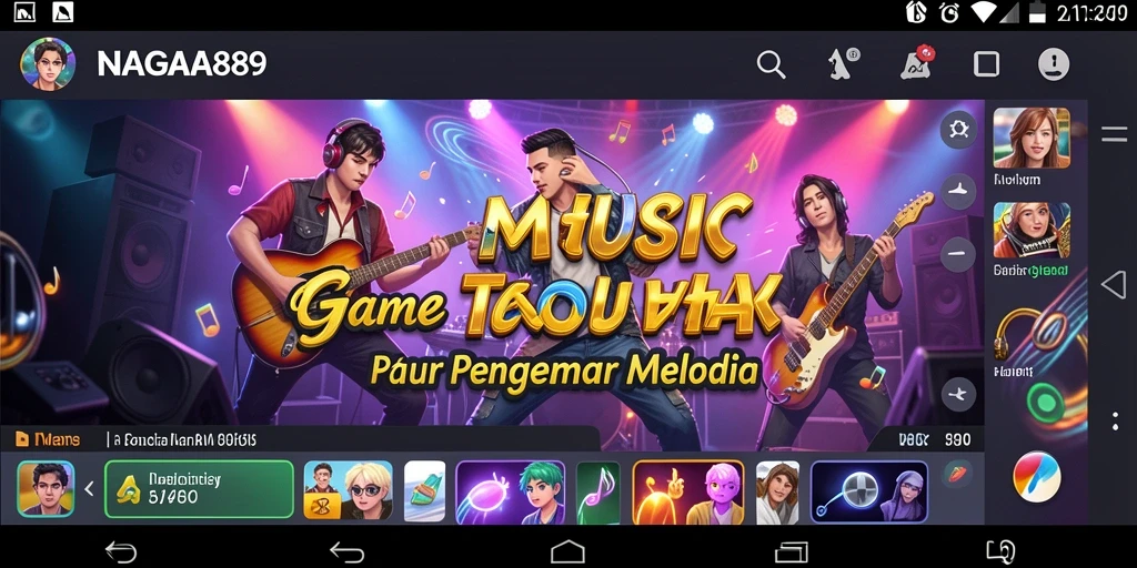 Tampilan gameplay NAGA889 dengan berbagai pilihan lagu menari.