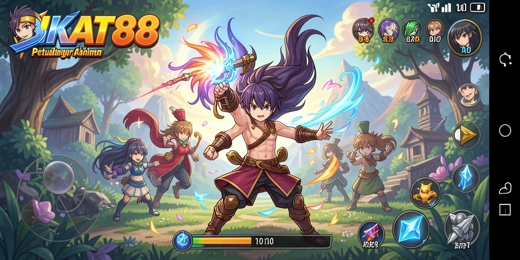 Screenshot SIKAT88 menampilkan aksi seru karakter-karakter Anime.