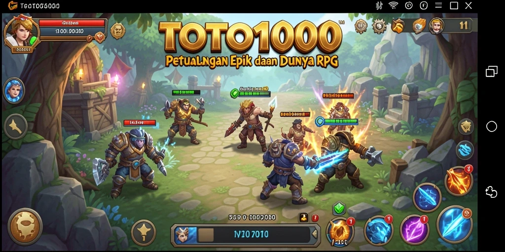 Screenshot TOTO1000 menampilkan aksi RPG yang mendebarkan.