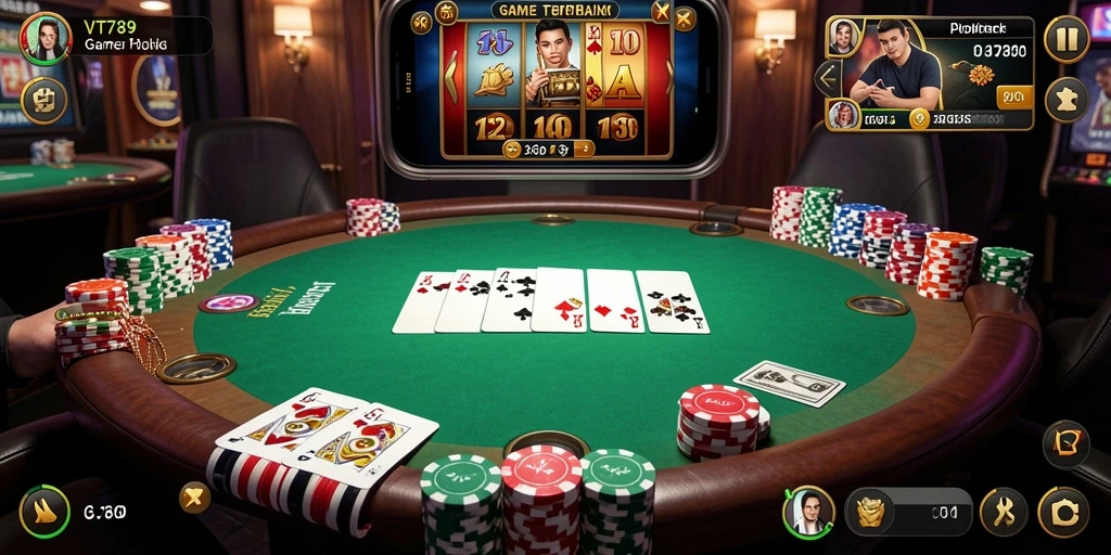Screenshot gameplay VT789 menampilkan suasana poker yang kompetitif dan menarik.